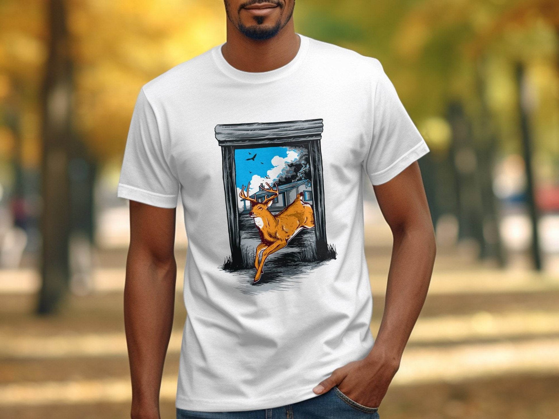 Wildlife Escape Deer Graphic T-Shirt - Design & Vybe