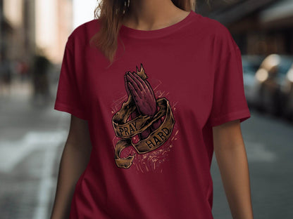 Pray Dark Hard Graphic Design T-Shirt - Design & Vybe
