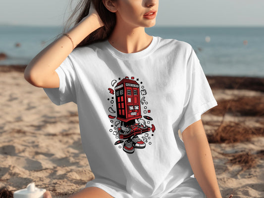 Eye-catching Tardis sketch unisex t-shirt product