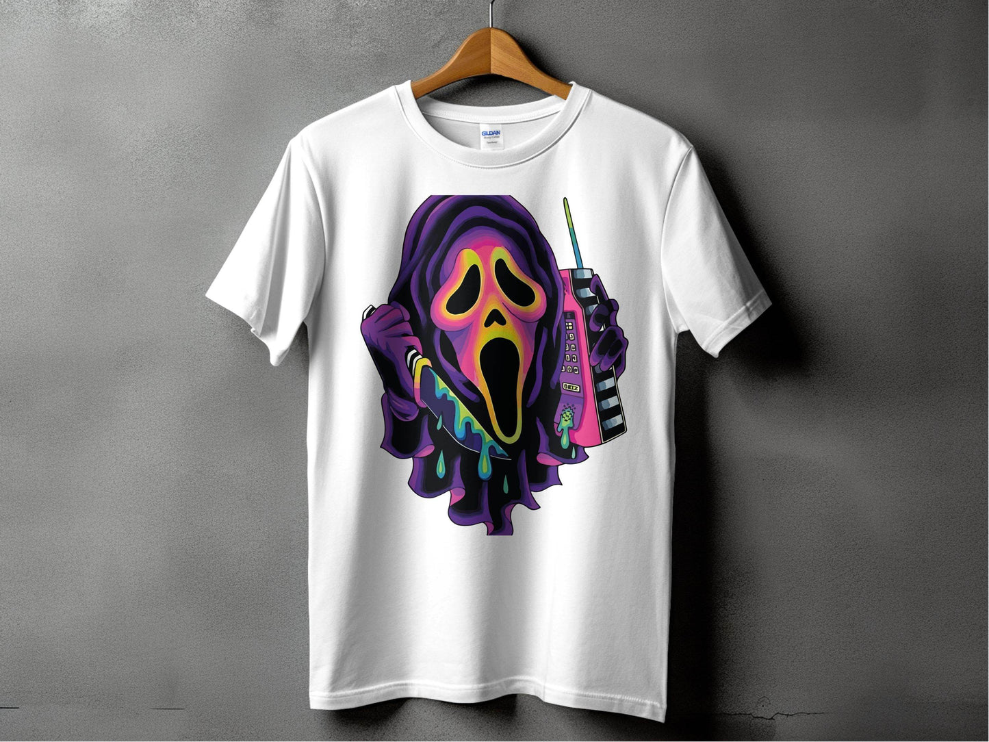 Colorful Horror Scream Mask Design T-Shirt - Design & Vybe