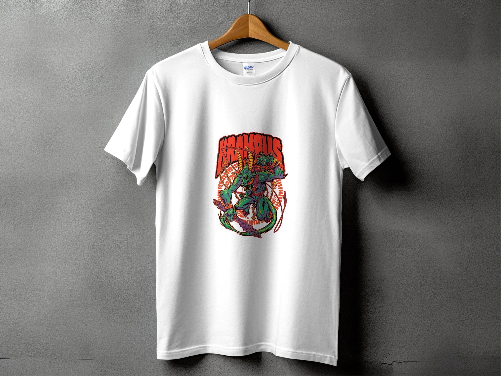 Krampus Demon and Chains Illustration Graphic T-Shirt - Design & Vybe