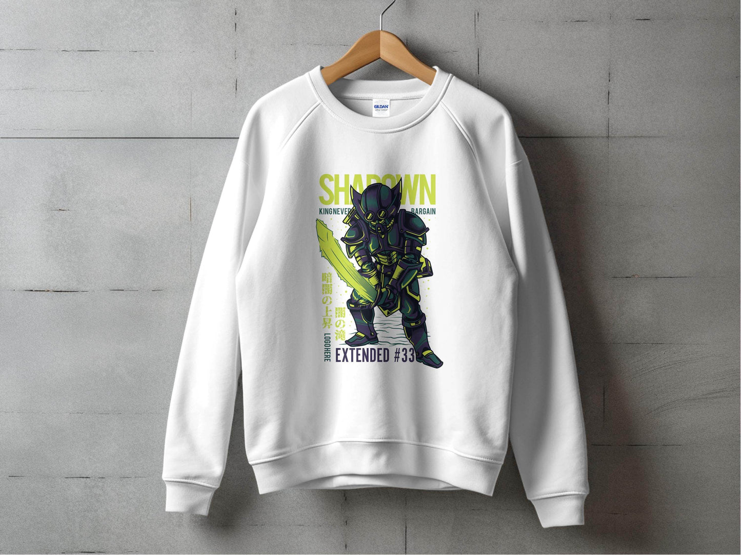 King Never Bargain Extended Knight Vector Art Sweater - Design & Vybe