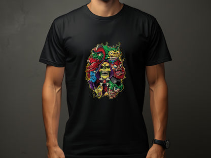 Vibrant and Unique Multicolor Skull Graphic T-Shirt product type