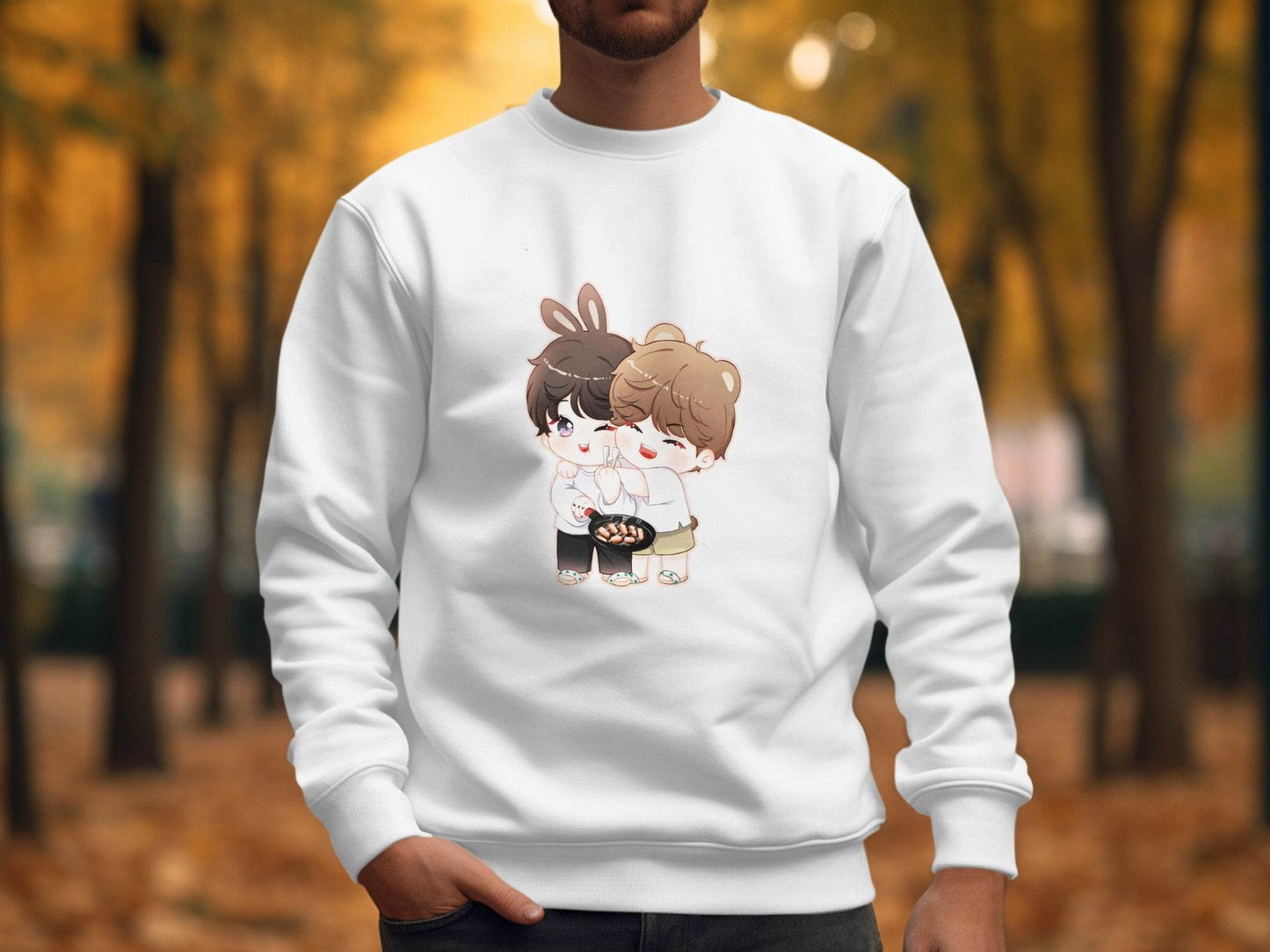 Cute Bunny Bear Cartoons Cooking Together Hoodie - Design & Vybe