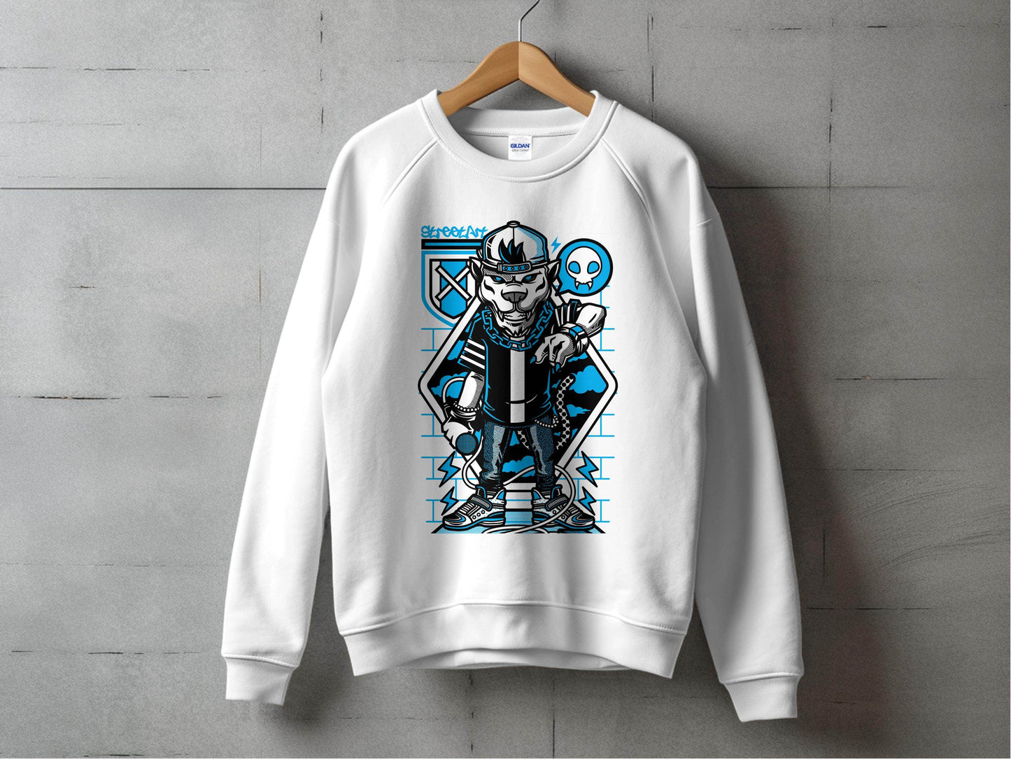Street Art Urban Panther DJ Design Illustration Sweater - Design & Vybe
