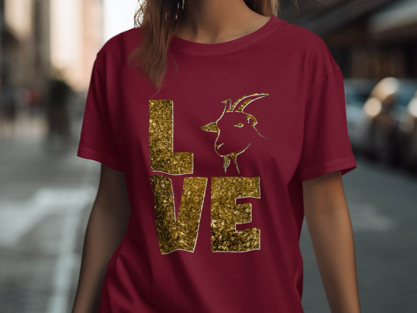 Love Goat Glitter Fun Trendy T-Shirt - Design & Vybe