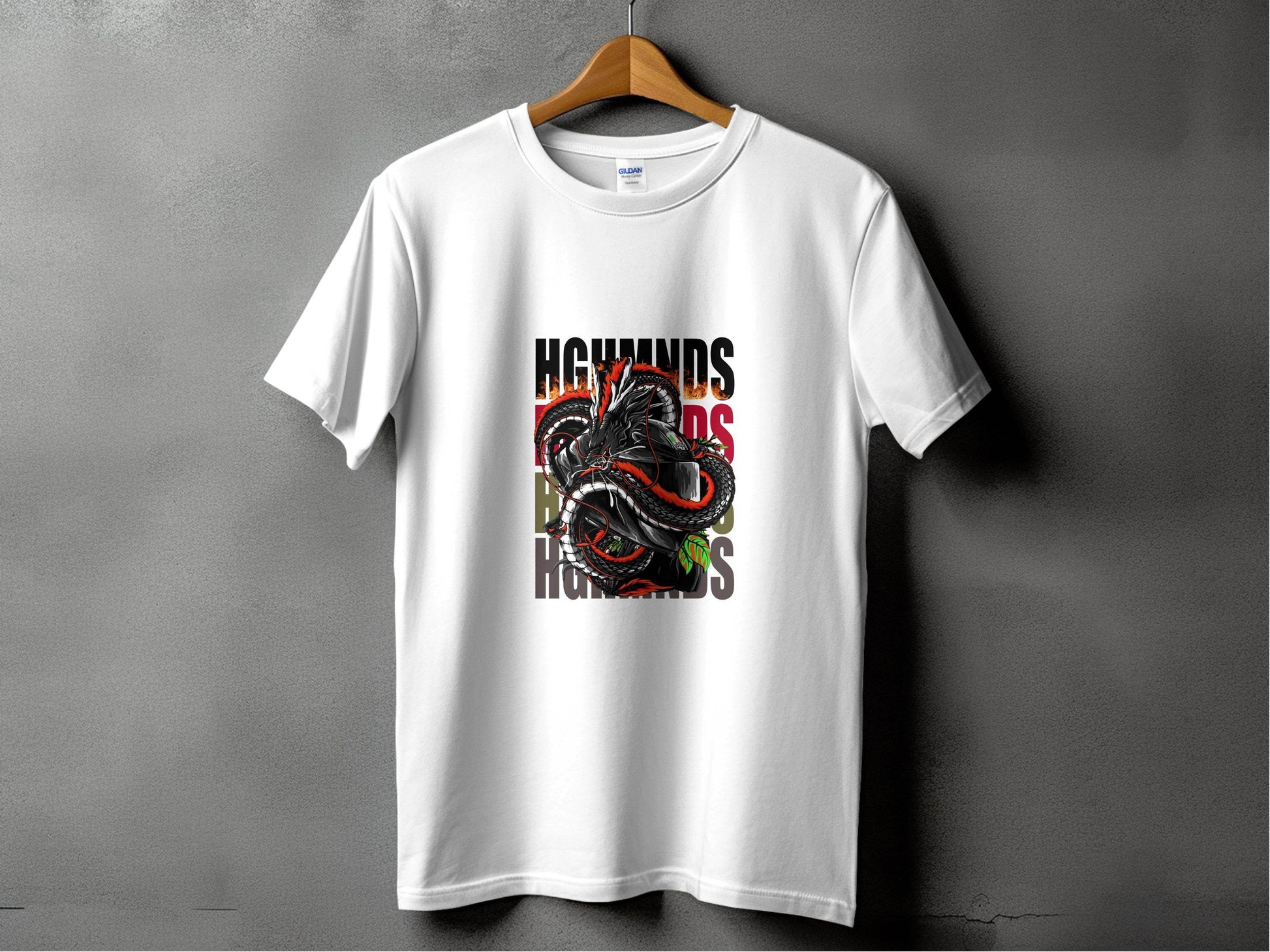 Dragon Motorcycle Helmet Artistic Illustration Graphic T-Shirt - Design & Vybe