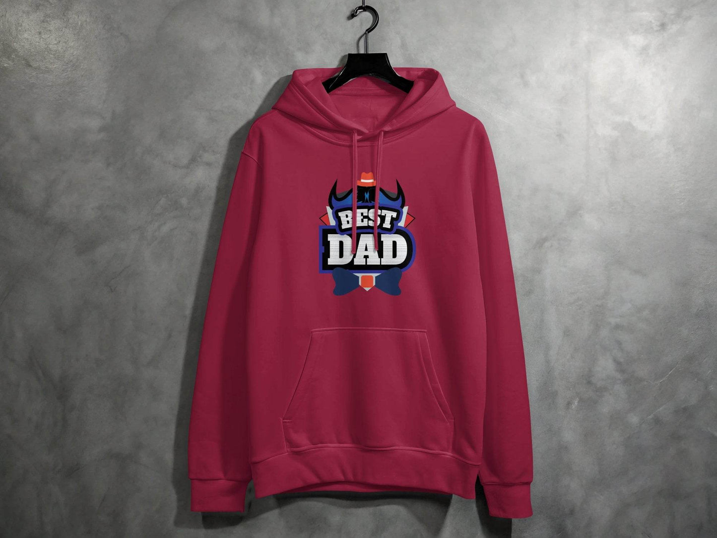 Hat & Mustache Style Best Dad Graphic Design Hoodie - Design & Vybe