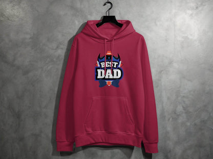 Hat & Mustache Style Best Dad Graphic Design Hoodie - Design & Vybe