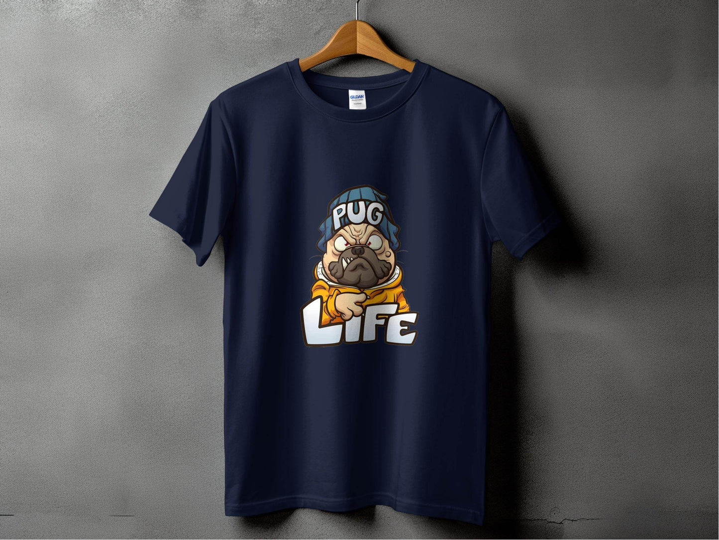 Cartoon Pug With Attitude Pug Life Design Style T-Shirt - Design & Vybe