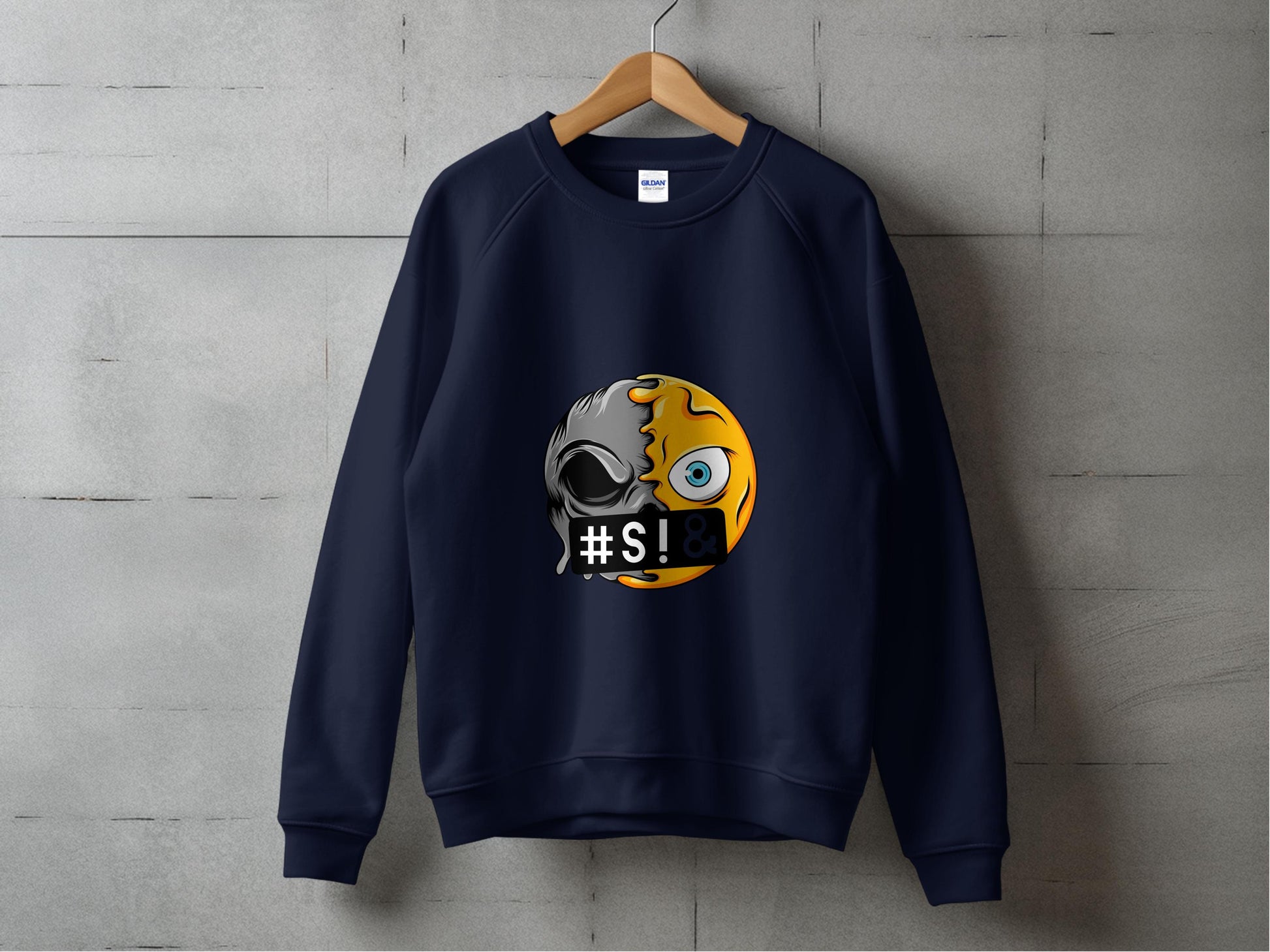 Unique Dual Face Icon Print Long Sleeve product type