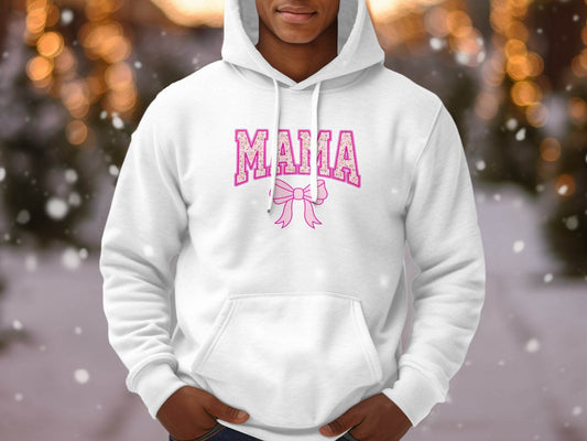 Floral Mama With Bow Graphic Design For Moms Hoodie - Design & Vybe