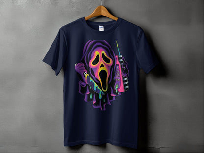 Colorful Horror Scream Mask Design T-Shirt - Design & Vybe