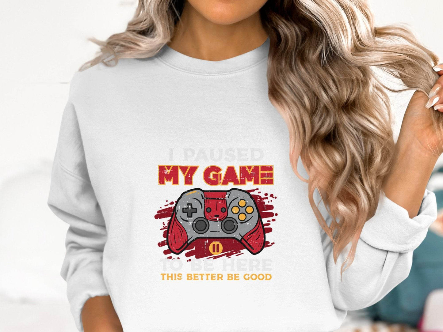 I Paused My Game To Be Here Gaming Controller Sweater - Design & Vybe