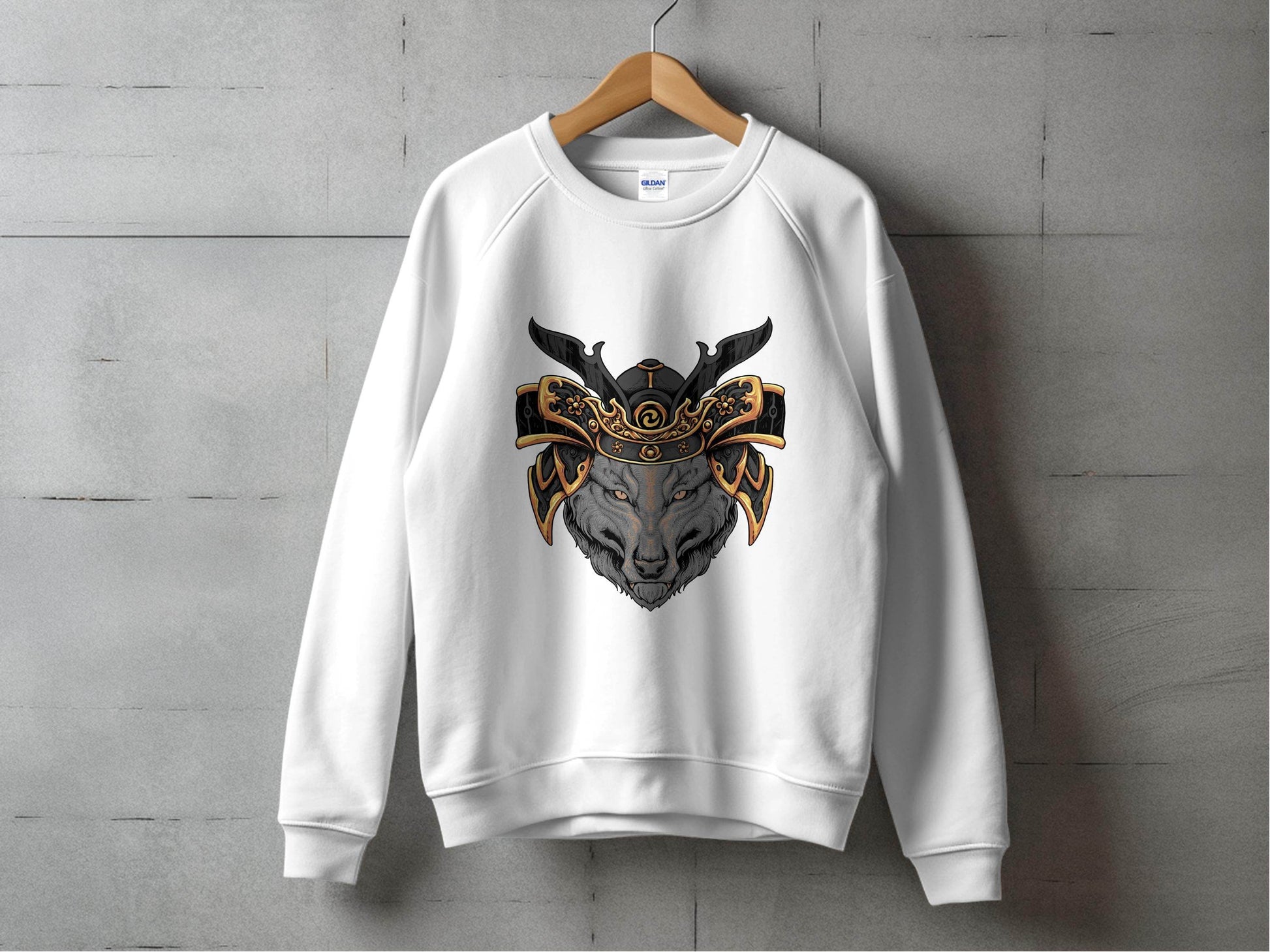 Fierce Wolf Samurai Warrior Graphic Sweater - Design & Vybe
