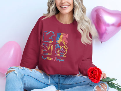 Stylish Graphic Bear Arrow Print Sweatshirt product