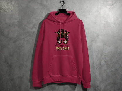 Kinda Busy Being A Dog Mom with Paw Print Glasses Hoodie - Design & Vybe