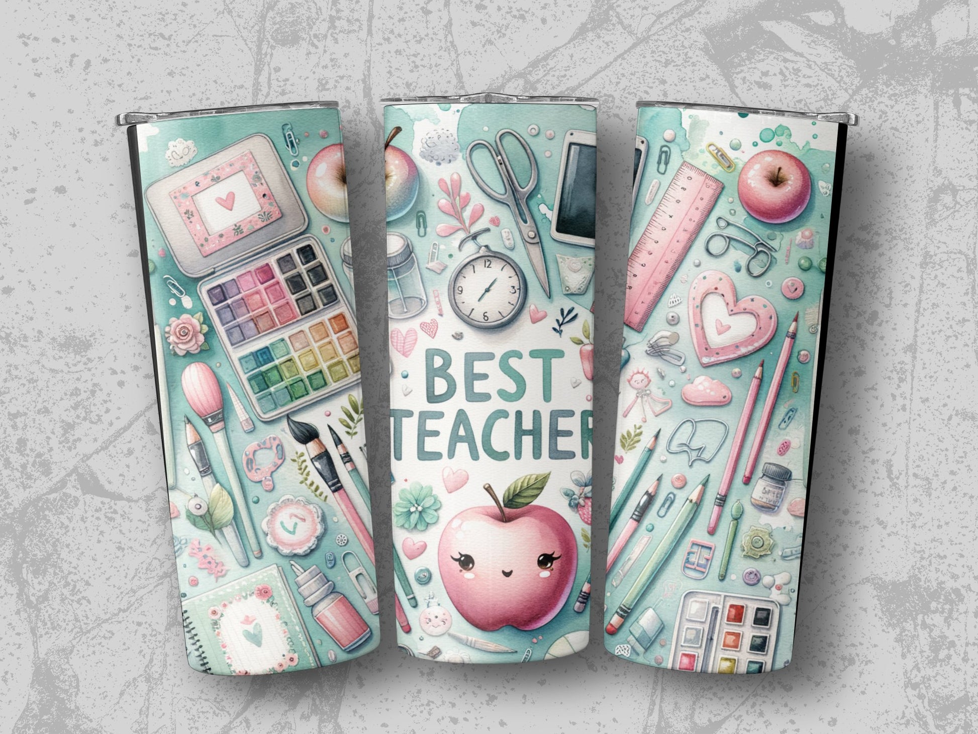 Cute Best Teacher Artistic Design Tumbler product type
