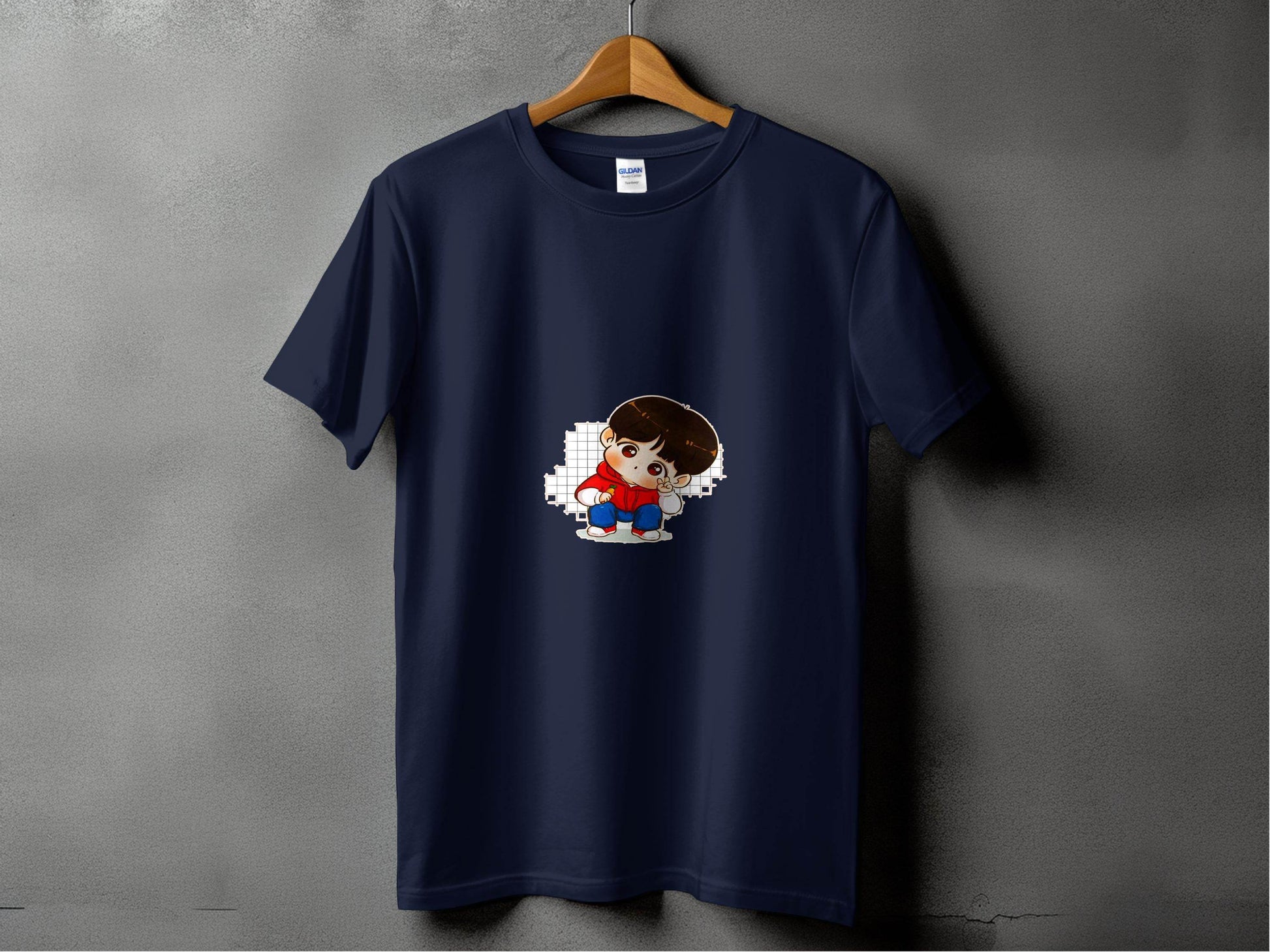 Cute Cartoon Boy In Red Hoodie Carrot in Hand T-Shirt - Design & Vybe