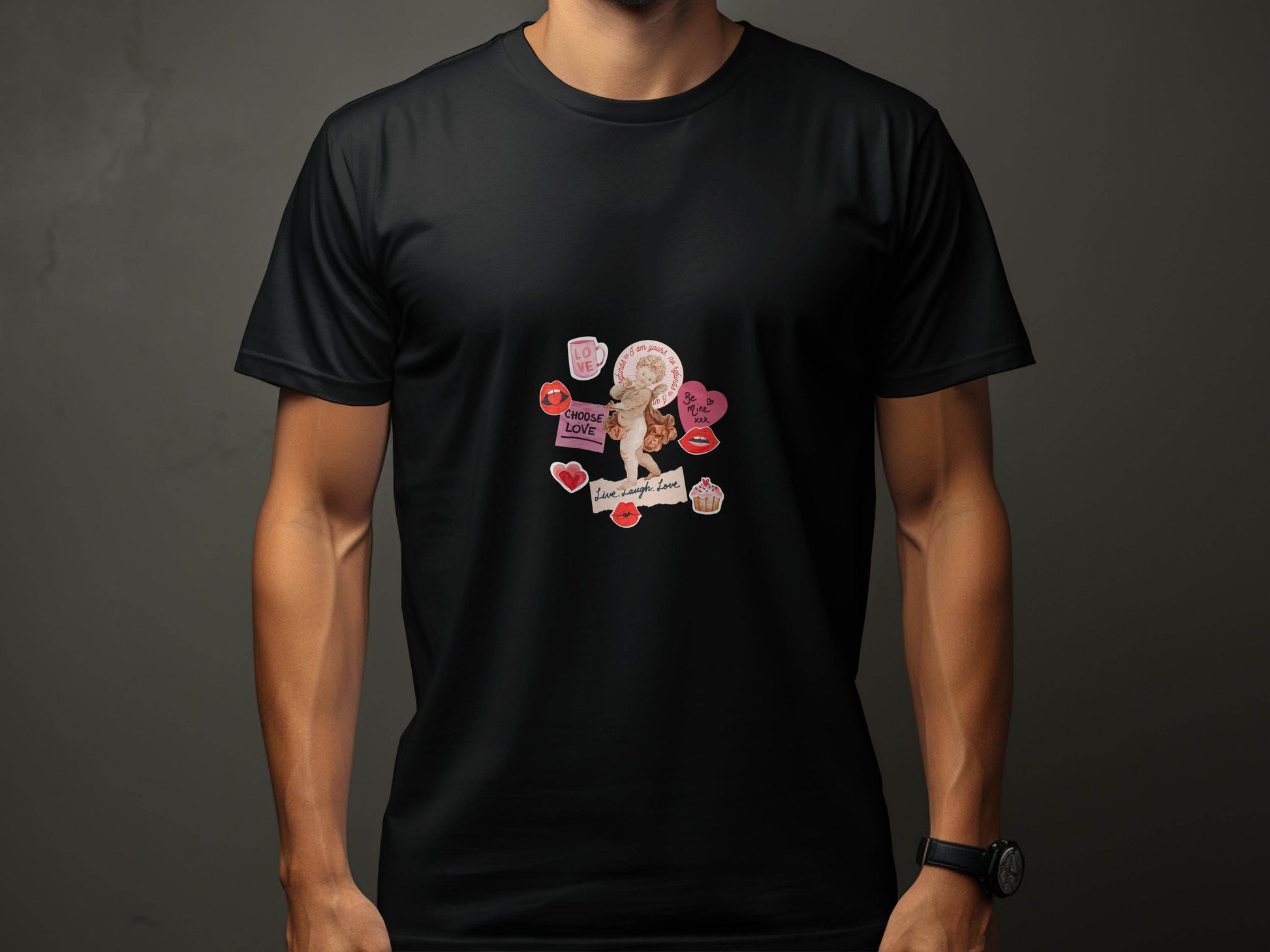 Cupid with Love and Valentine's Day Elements T-Shirt - Design & Vybe