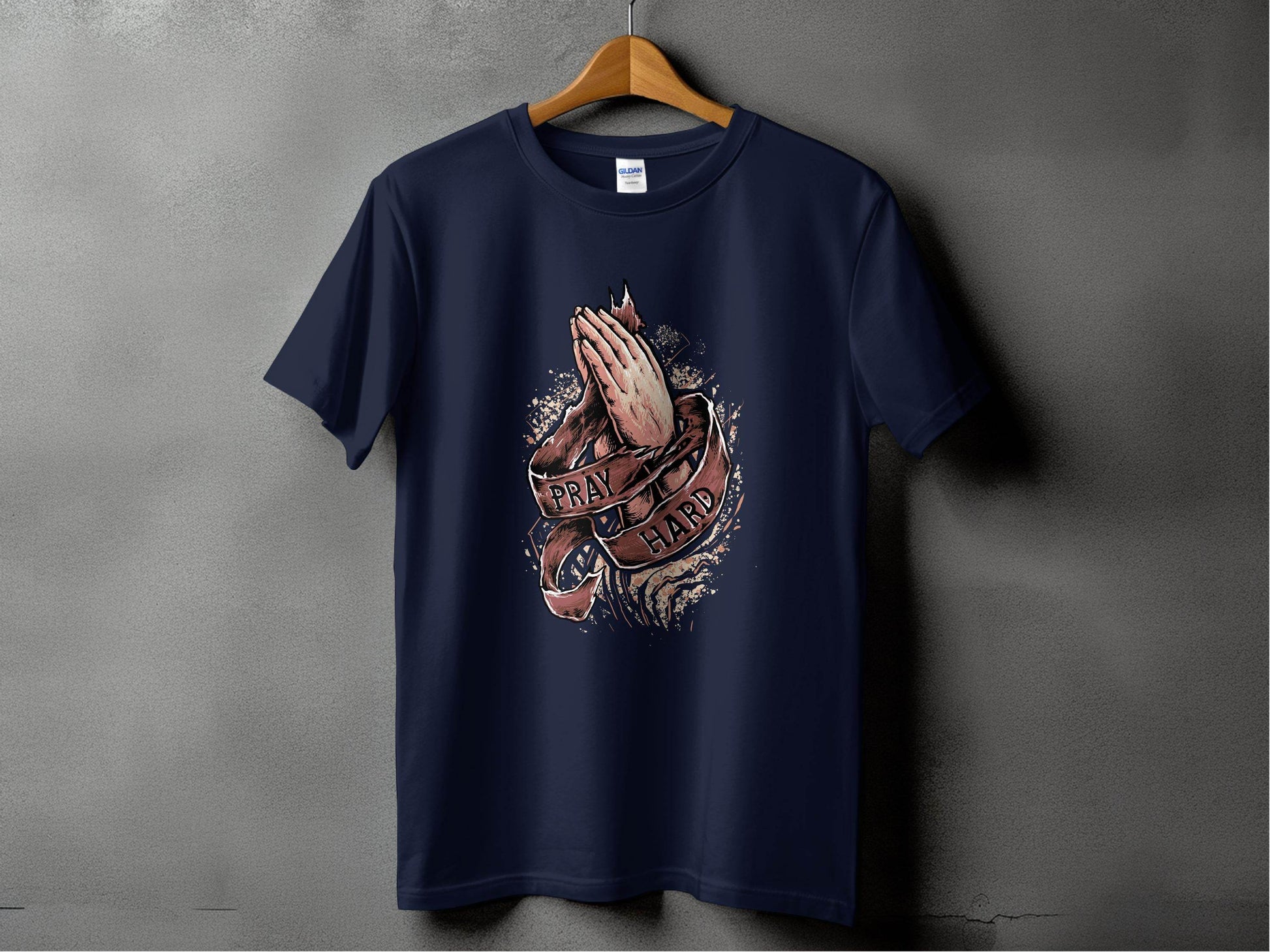 Inspiring Pray Hard Design Prayer Graphic T-Shirt - Design & Vybe