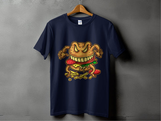 Funky Cartoon Cheeseburger Graphic T-Shirt product type