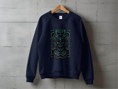 Menacing Samurai Skull Design Graphic Sweater - Design & Vybe