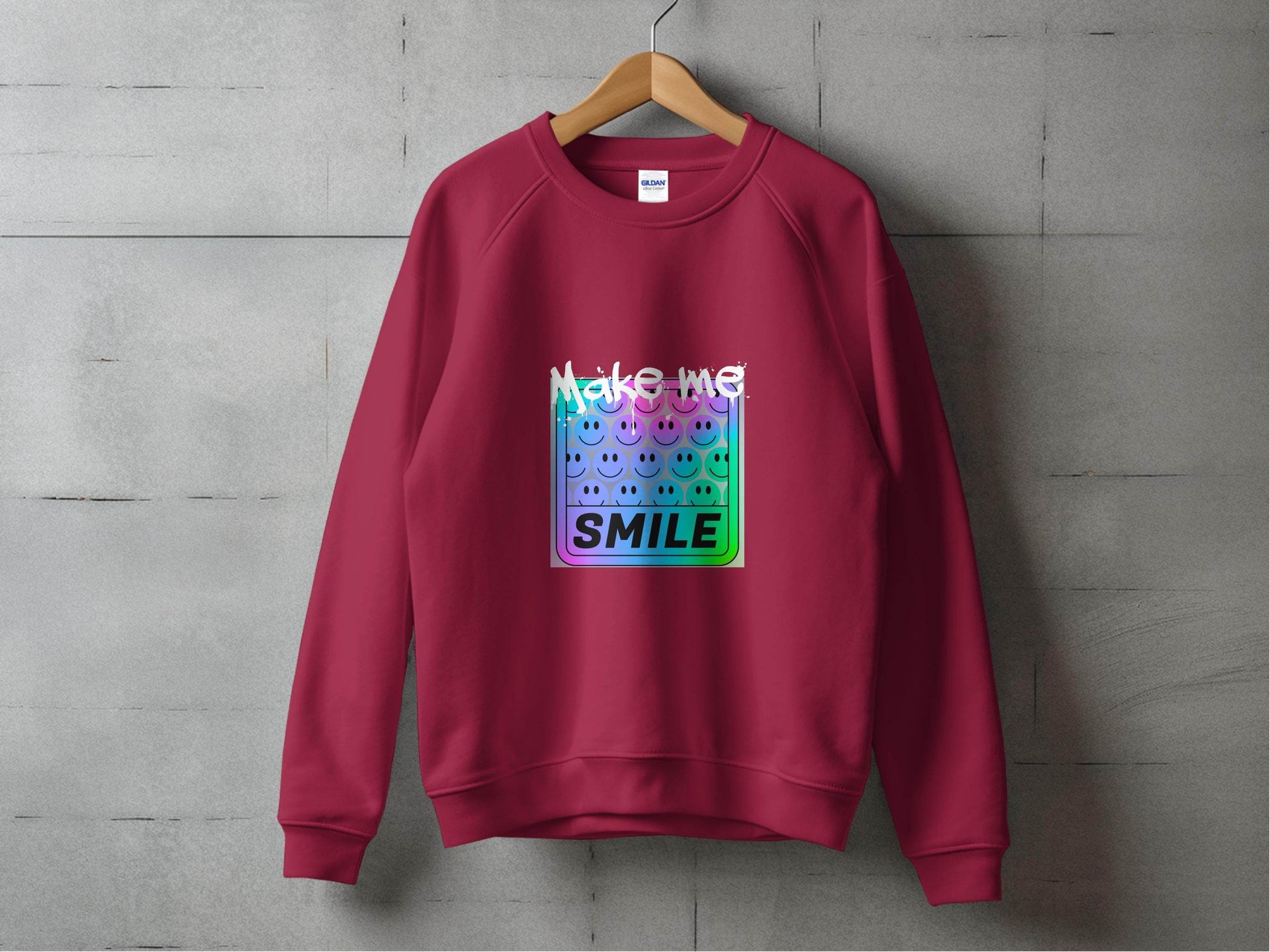 Make Me Smile Rainbow Gradient Design Graphic Sweater - Design & Vybe