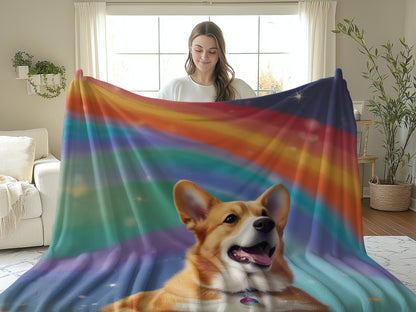 Cozy Rainbow Dog Blanket for Home Decor product