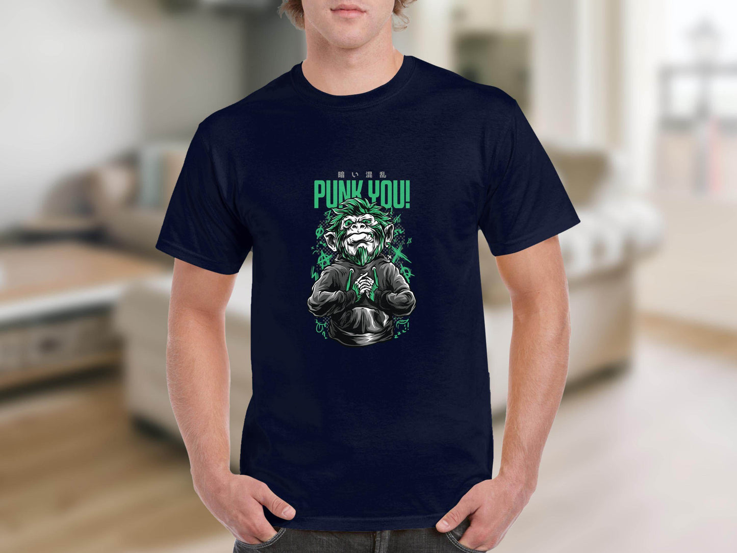 Punk You Green Hair Ape Graphic Style Unisex T-Shirt - Design & Vybe