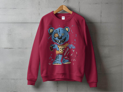 Funky Cartoon Bear Graphic Sweater - Design & Vybe