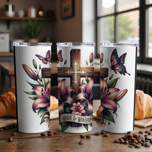 Christian Faith Inspired Floral Tumbler Product