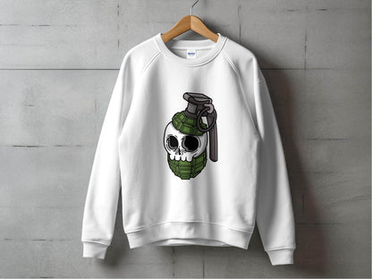 Skull Grenade Graphic Design Funny Unique Style Sweater - Design & Vybe