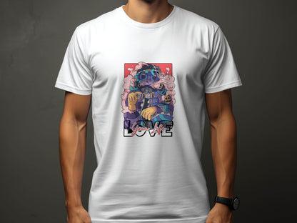 Love Your Life Robot Style Cartoon Graphics T-Shirt - Design & Vybe
