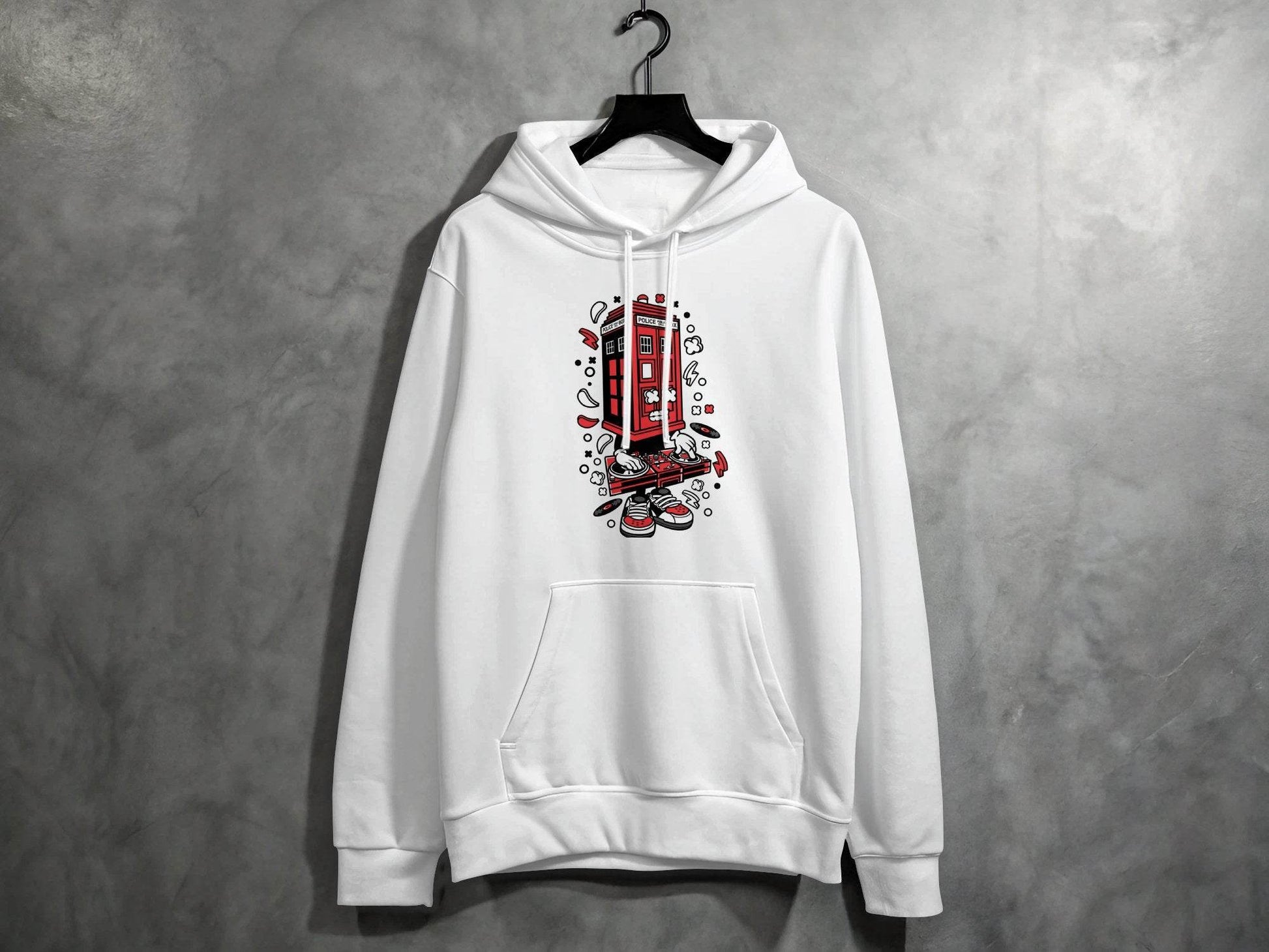 Unique DJ Music Police Box Design Graphic Hoodie - Design & Vybe