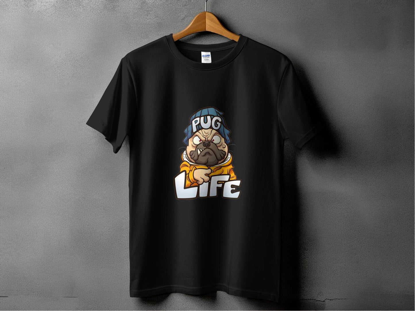 Cartoon Pug With Attitude Pug Life Design Style T-Shirt - Design & Vybe