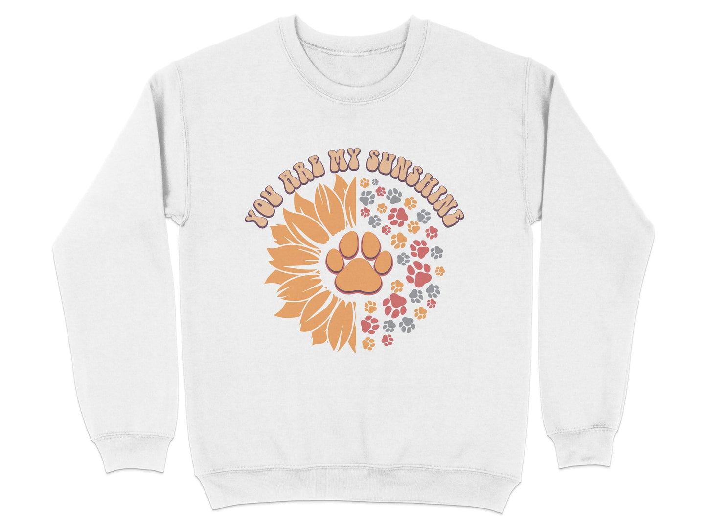 You Are My Sunshine Sunflower Paw Pattern Graphic Sweater - Design & Vybe