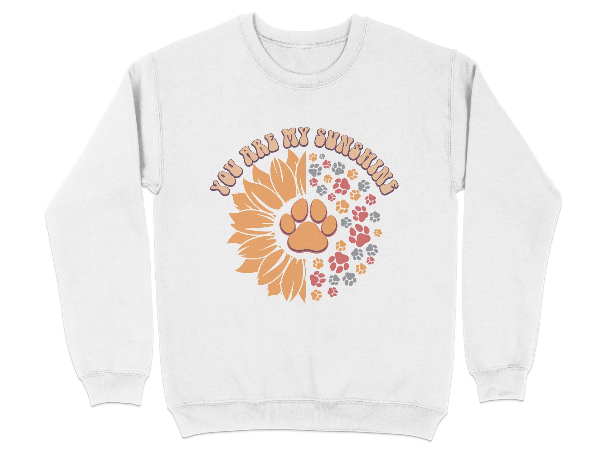 You Are My Sunshine Sunflower Paw Pattern Graphic Sweater - Design & Vybe