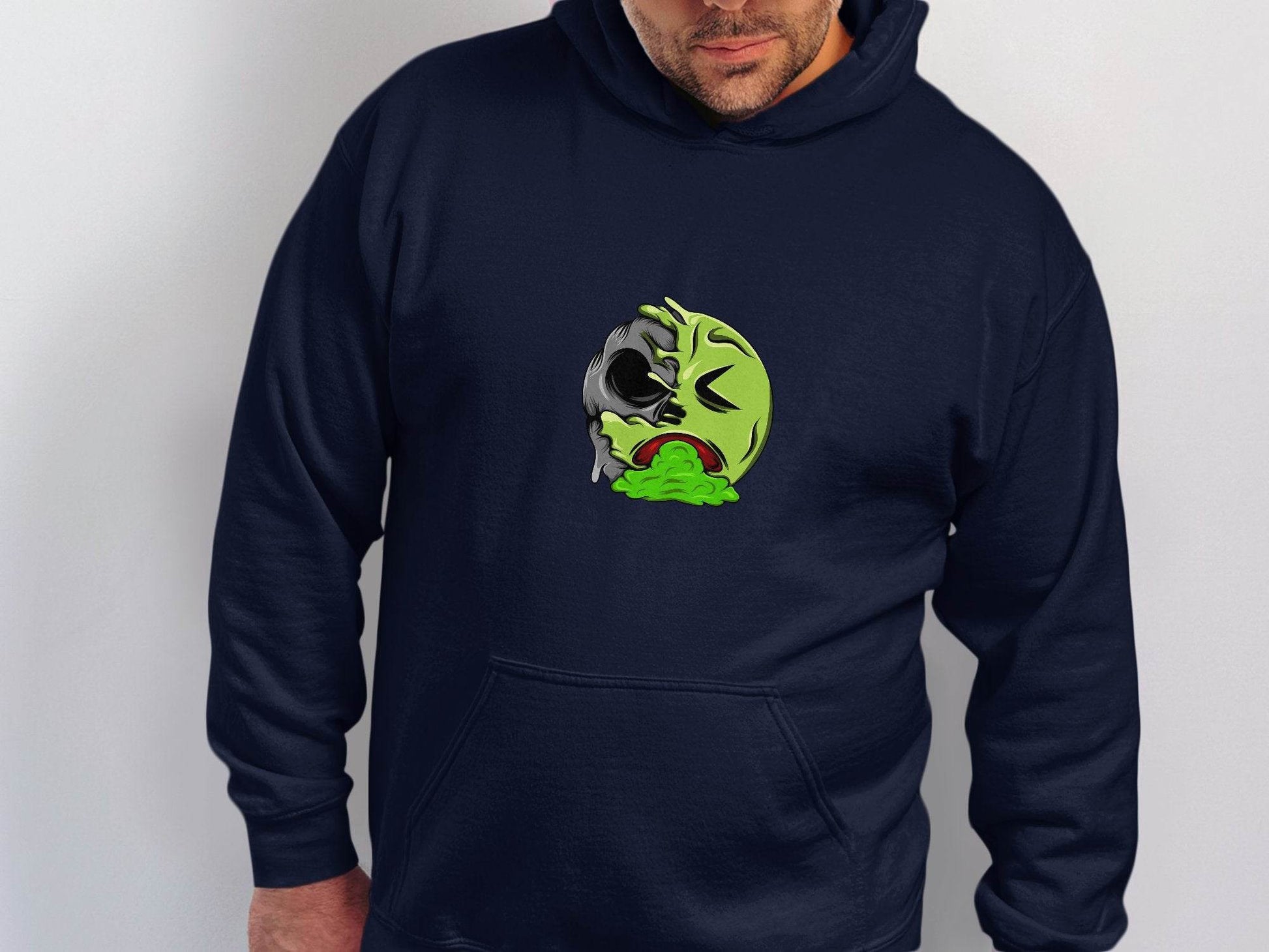 Half Zombie Half Emoji Graphic Design Illustration Hoodie - Design & Vybe