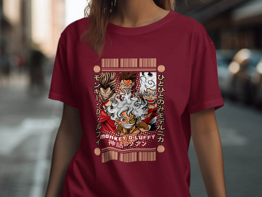 Three Poses Monkey D Luffy Character Anime Inspired T-Shirt - Design & Vybe