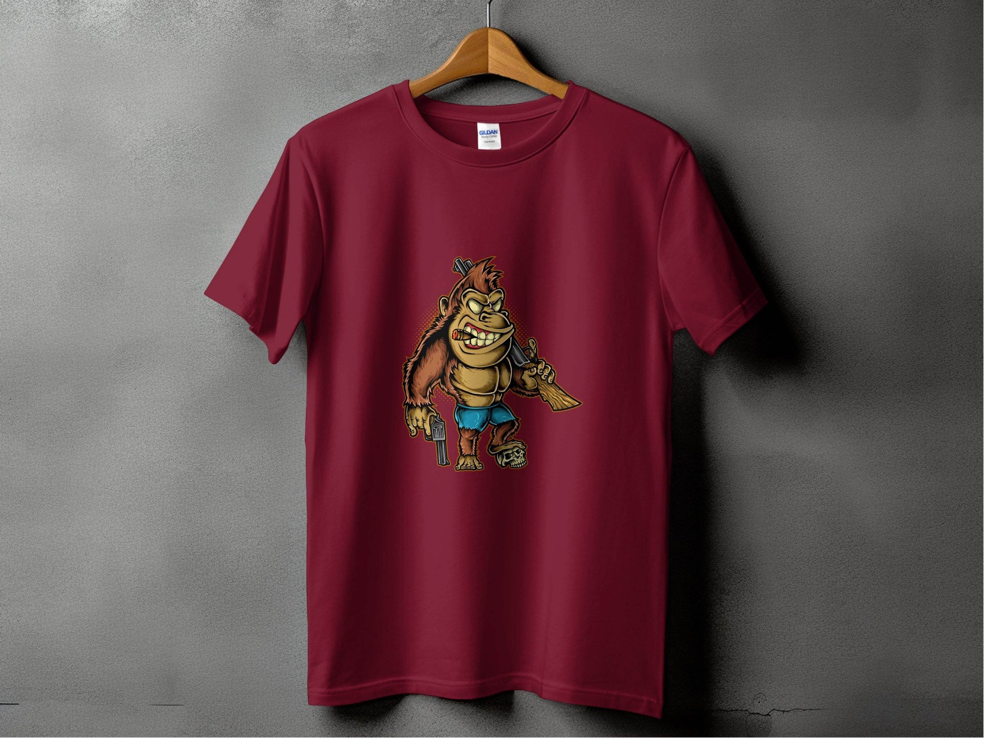 Fierce Gorilla with Guns Graphic Printed T-Shirt - Design & Vybe