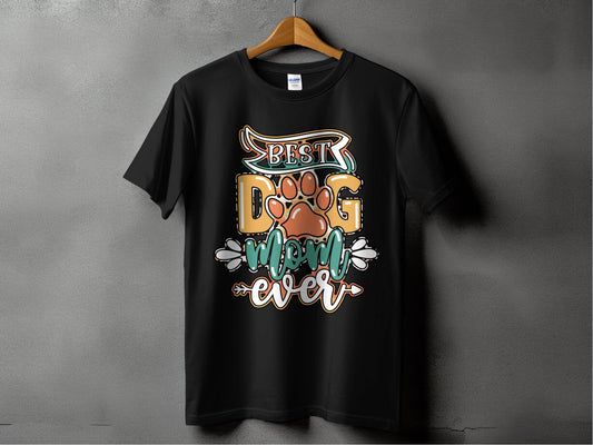 Best Dog Mom Ever Pet Paw Print Design Graphic T-Shirt - Design & Vybe