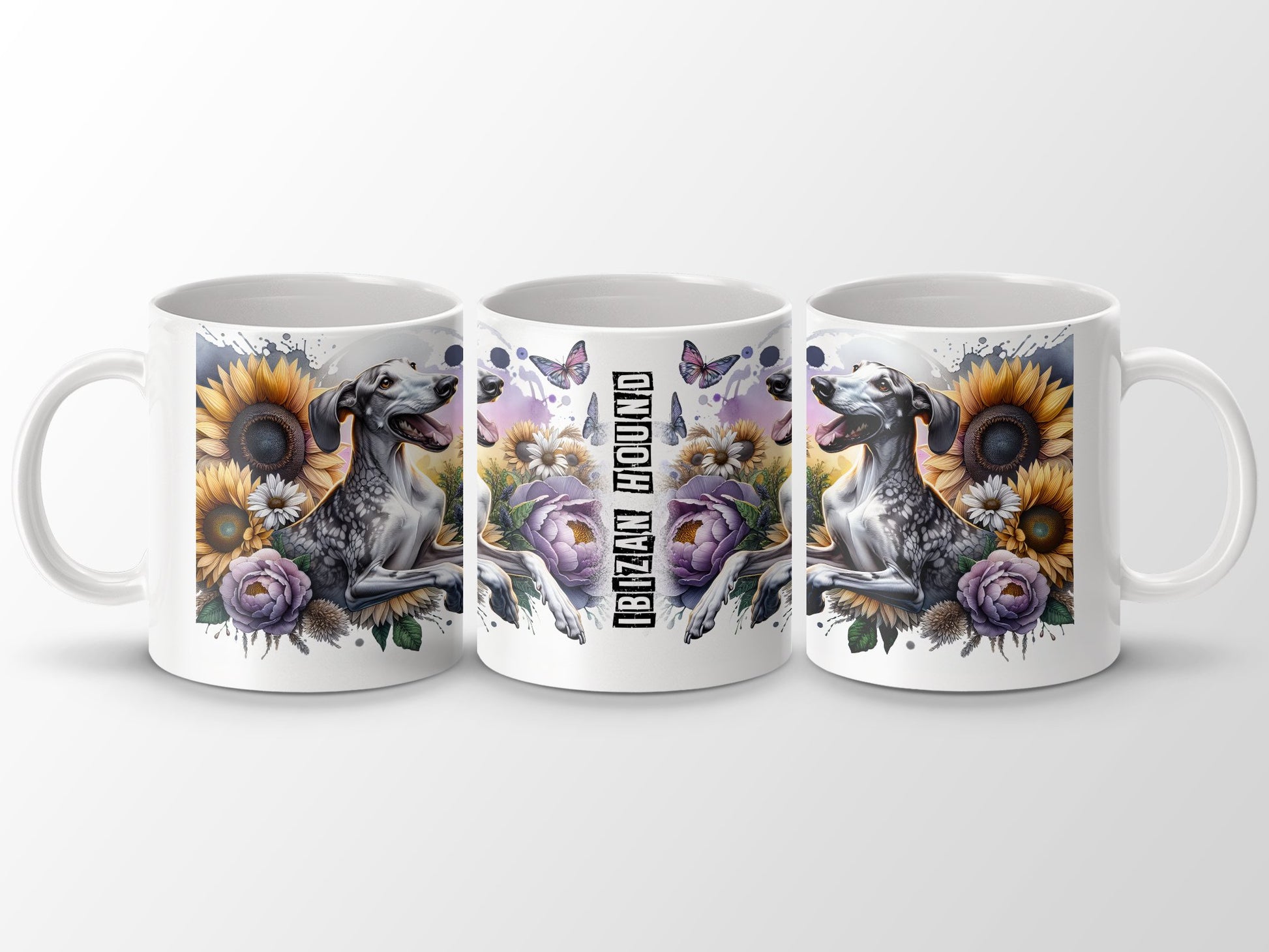 Beautiful Ibizan Hound Design Floral Mug Product
