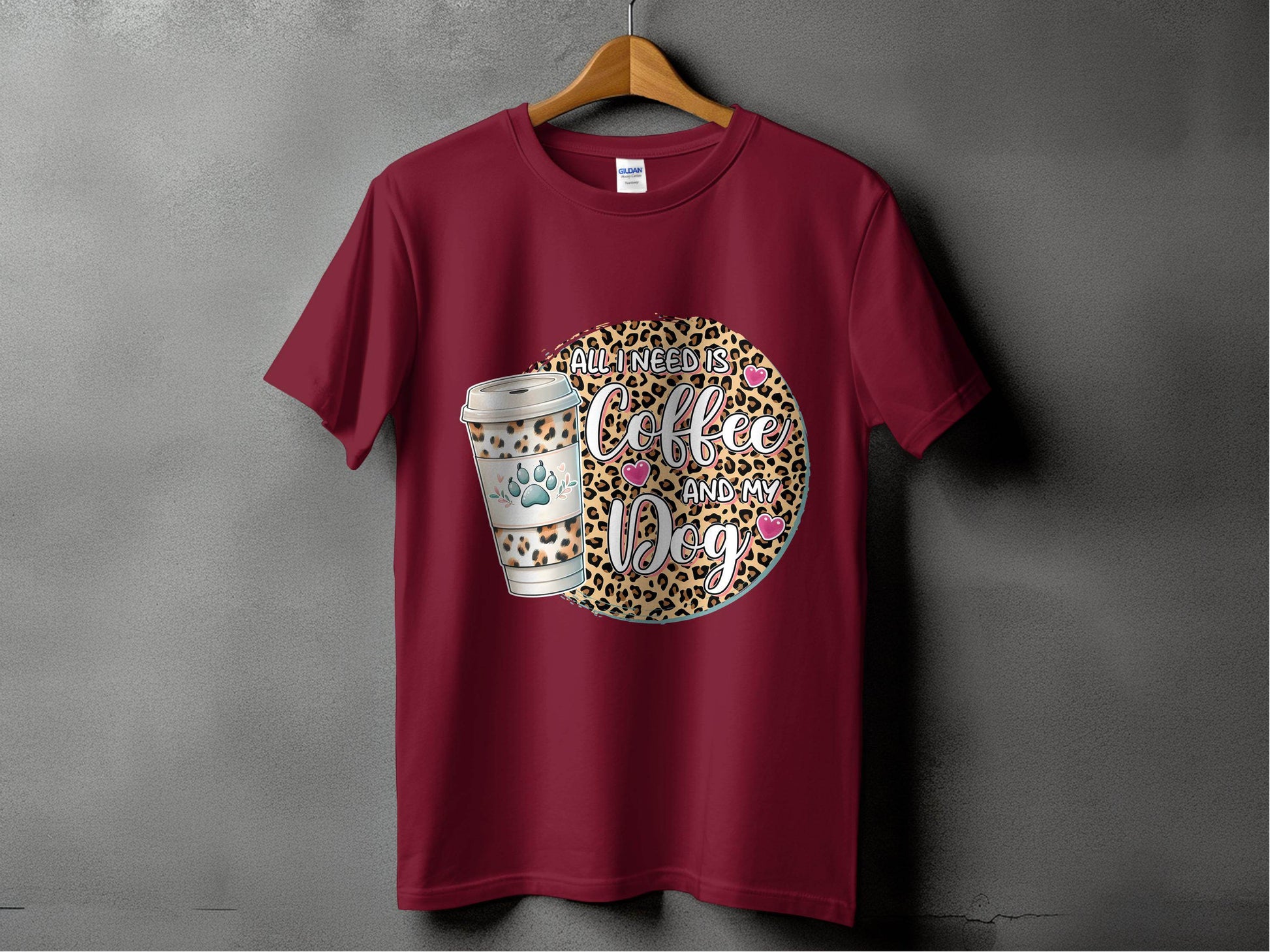 All I Need Is Coffee and My Dog Funny Quote T-Shirt - Design & Vybe