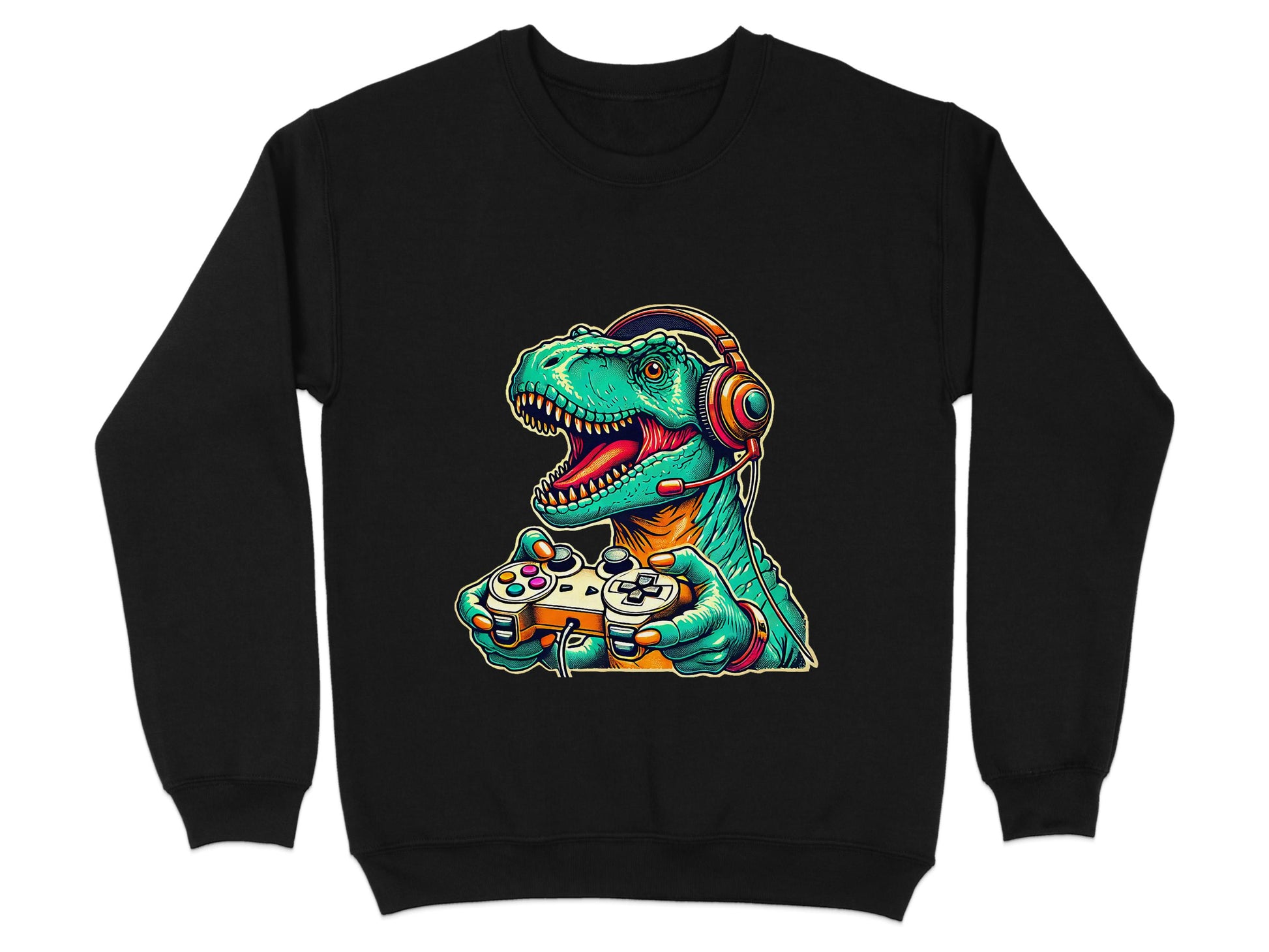 Dinosaur Gamer Sweatshirt Video Game Lover Product