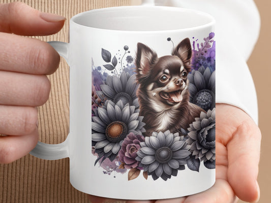 Cute Chihuahua and Sunflowers on Coffee Mug product type