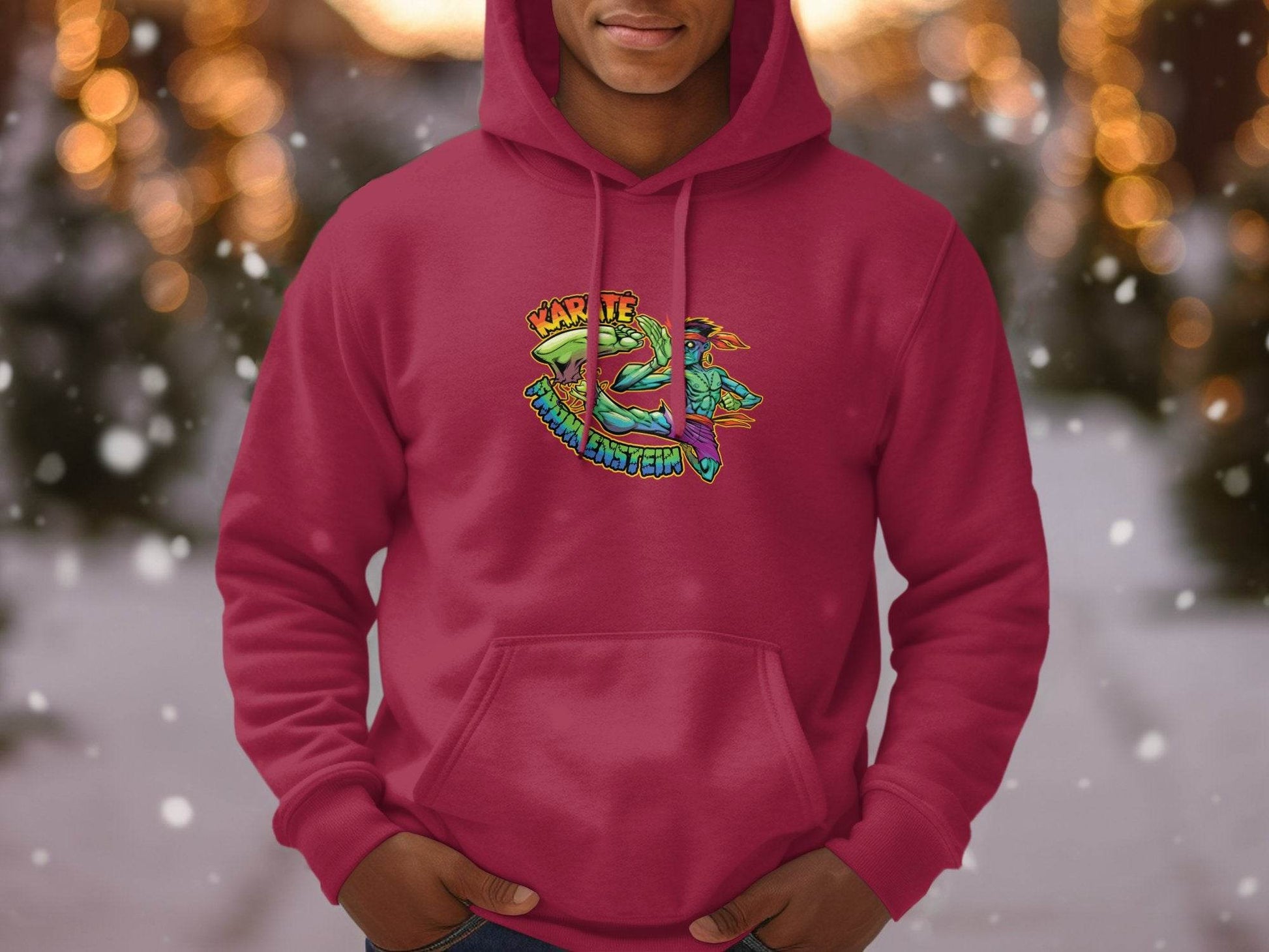 Karate Frankenstein Zombie Monster Funny Halloween Hoodie - Design & Vybe