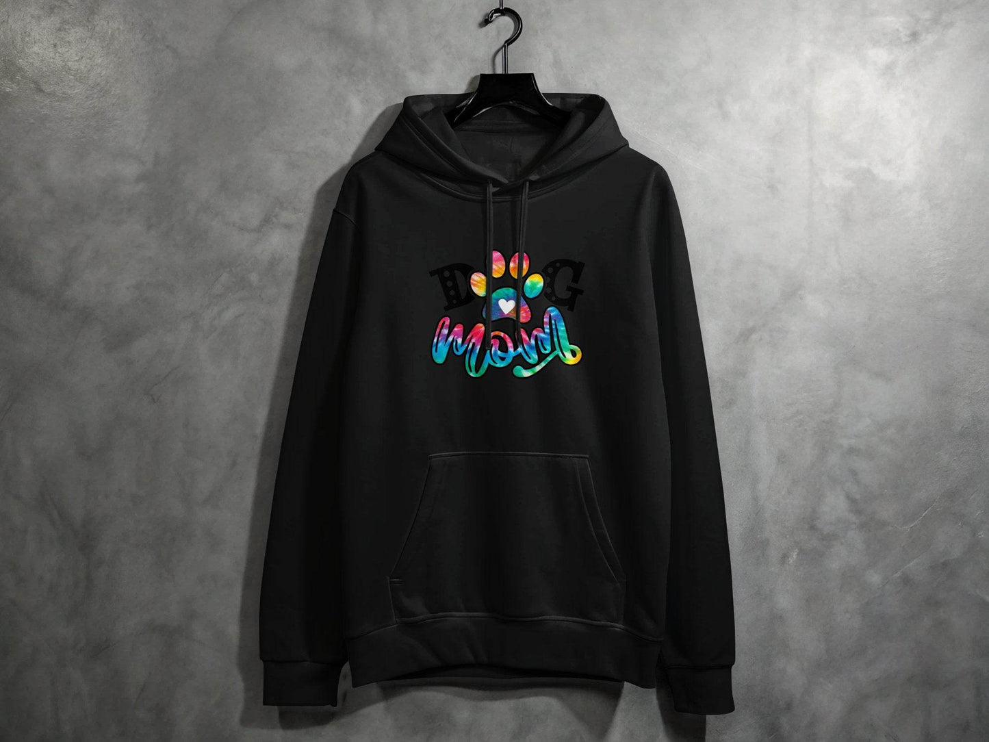 Dog Mom Paw Print Tie Dye Style Cute Graphic Design Hoodie - Design & Vybe