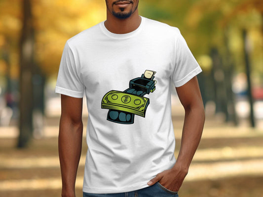 Eye-Catching Cash Printing Money Graphic T-Shirt - Design & Vybe