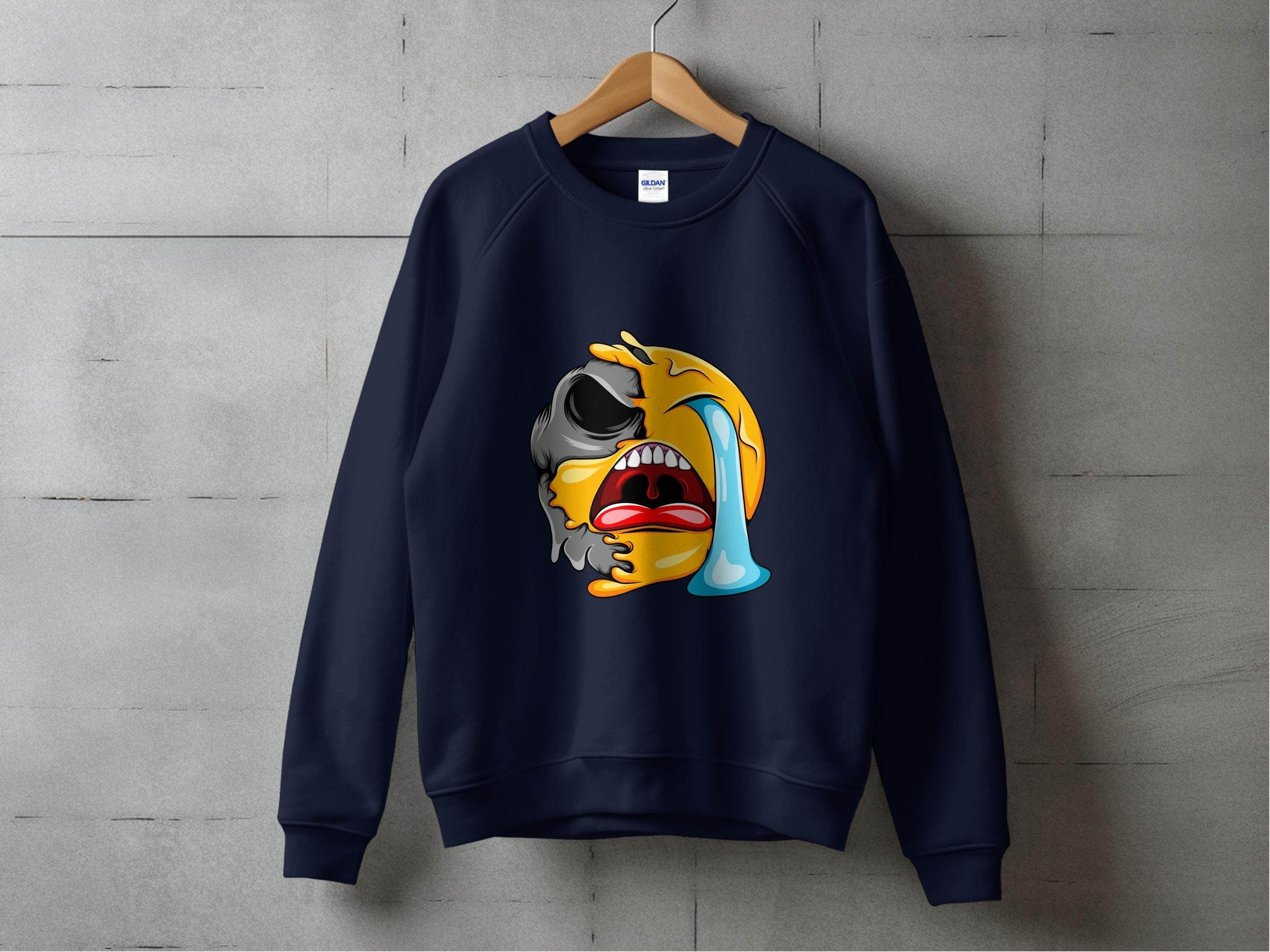 Melting Emoji Face Smiley Design Graphic Sweater - Design & Vybe